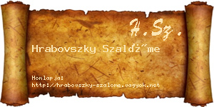 Hrabovszky Szalóme névjegykártya